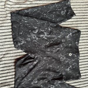 Tuff Athletics Black Gray Marble Print Sports Bra/Top